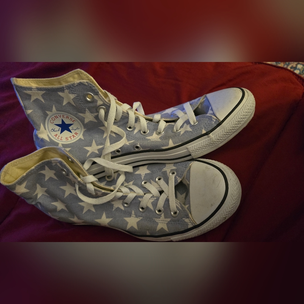 Converse CTAS mens size 10 light blue with white stars hard to find.